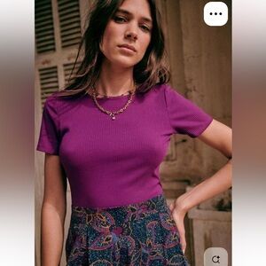 Sezane Dorothy T-Shirt in Bright Purple